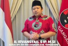 Belum lama ini Ketua DPC PDI Perjuangan Kabupaten Tangerang H. Irvansyah