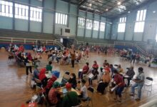 1590 orang usaha UKM disuntik vaksin di Gor selama 4 hari.