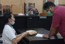 Gugatan damai di ruang sidang langsung dibayar ces oleh tergugat.