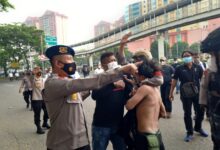 Telah diamankan 11 orang massa dari Ex FPI di Jl. Cempaka Putih tengah ,Jakarta Pusat