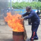 Lapas Kelas IIA Cilegon Bersama Damkar Gelar Simulasi Pencegahan dan penanganan dini bencana kebakaran
