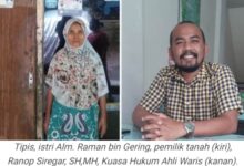 Polisi kuasai tanah alm Raman bin gering ahli waris Tipis merasa terancam