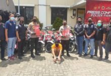 Kapolresta Tangerang Pimpin Press Conference Ungkap Kasus Curanmor Oleh Jajaran Reskrim Polsek Panongan.