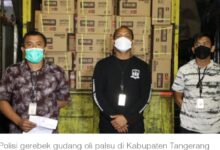 Polda Kalsel Gerebek Gudang Oli Palsu di Tangerang, 14.136 Botol oli palsu di sita dari lokasi Ruko Pasar Kemis.