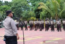 Sebanyak 68 siswa Diktukba Polri tahun 2021 SPN Mandalawangi Polda Banten mengikuti latihan kerja