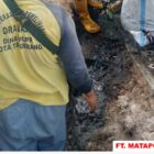 Normalasi saluran air di depan kantor Kodim, Kajsaan dan Pengadilan. Kalu hujan air meluap ke jalan Raya.