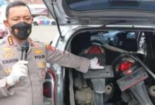 Dor Dor Dor alap alap sepecialis sepeda motor di hadiahi timah panah oleh buser