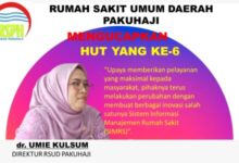 dr. UMIE KULSUM DIREKTUR RSUD PAKUHAJI RUMAH SAKIT UMUM DAERAH PAKUHAJI MENGUCAPKAN HUT YANG KE-6