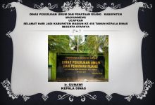 Dinas pekerjaan umum dan penataan ruang Kabupaten Madiun Mengucapkan selamat hari jadi kabupaten Madiun ke 456 tahun, Ir gunawi, Kepala dinas beserta stafnya.
