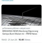 Warga Bandung sempat beramburan kelaur, ada dugaan gempa bumi.
