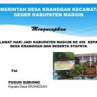 Pemerintah Desa Kranggan Kecamatan Geger Kabupaten Madiun Mengucapkan  Selamat Hari Jadi Kabupaten Madiun Ke 456  Kepala Desa Kranggan Dan Beserta Stafnya.