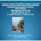 SEGENAP DEWAN PENGAWAS, BESERTA JAJARAN DISPERKIM DAN SELURUH KARYAWAN/KARYAWATI DISPERKIM DAN BESERTA STAFNYA KOTA MADIUN MENGUCAPKAN SELAMAT HUT RI KE- 79, 17 AGUSTUS 1945 – 17 AGUSTUS 2024.