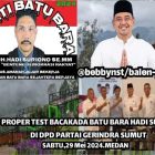 Hadi Suriono Balon Bupati Batu Bara Nyatakan Siap Berpasangan Dengan Balon Partai Gerindra.