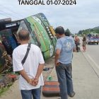 Viral di Padang Mobil Bus, polisi, saat ini masih mengolah di TKP, apa ada unsur lain selain kecelakaan.