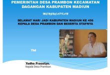 Pemerintah Desa Prambon Kecamatan Dagangan Kabupaten Madiun Mengucapkan Selamat Hari Jadi Kabupaten Madiun Ke 456 Kepala Desa Prambon Dan Beserta Stafnya.