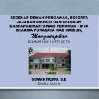 Segenap Dewan Pengawas, Beserta Jajaran Direksi Dan Seluruh Karyawan/Karyawati Perumda Tirta Dharma Purabaya Kab Madiun, Mengucapkan Selamat Hari Hut Ri Ke 79 Sumariyono, S.E Direktur Utama.