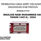 Pemerintah desa kepet kec dagangan kab Madiun Mengucapkan maulid’ nabi Muhammad Saw Kepala desa Puji Santosa Beserta stafnya.