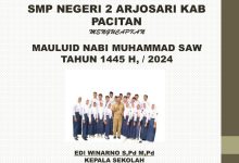 SMP NEGERI 1 ARJOSARI KAB PACITAN MENGUCAPKAN MAULUID NABI MUHAMMAD SAW TAHUN 1445 H, / 2024