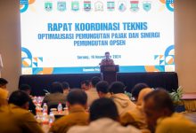 Pj Sekda Provinsi Banten Usman Asshiddiqi Qohara Buka Rakor Optimalisasi Pemungutan Pajak dan Sinergi Pemungutan Opsen.