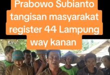 Sekitar 10.000 orang warga Sister 44 Waykanan Lampung tidak di akui oleh Pemkab Lampung.