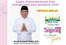 Dinas Perhubungan Kab Tangerang Dan Beserta Staf mengucapkan selamat 01 syahwal 1446 H.