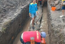 Pembangunan saluran Drainase di Desa pucanganom.