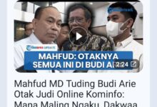 Mahfud MD : Otak Judi Online Budi Arie di Kominfo.