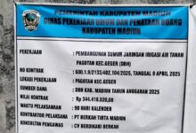 PT Berkah Tirta Madiun dan CV berdikari Berkah sukses bangun sumur jaringan irigasi air tanah di wilayah Madiun selatan.