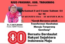Direktur Rumah Sakit Umum Daerah (RSUD) Pakuhaji, Kab. Tangerang dan Beserta Staf mengucapkan Selamat Hari Ulang Tahun  RI ke-80.