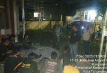 Polsek Karawaci Amankan 9 Remaja nongkrong sambil komsumsi miras Jenis Ciu.