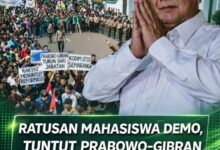 Mahasiswa Demo menuntut Prabowo-Gibran Turun dari Jabatannya.